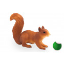 Figura realista de ardilla corriendo en postura dinámica para decoración y dioramas.
