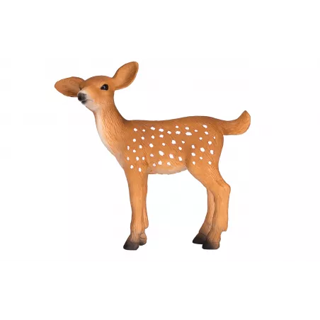 Figura de juguete de cervatillo Mojo pintada a mano con detalles realistas de la vida silvestre.