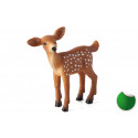 Figura de juguete de cervatillo Mojo pintada a mano con detalles realistas de la vida silvestre.