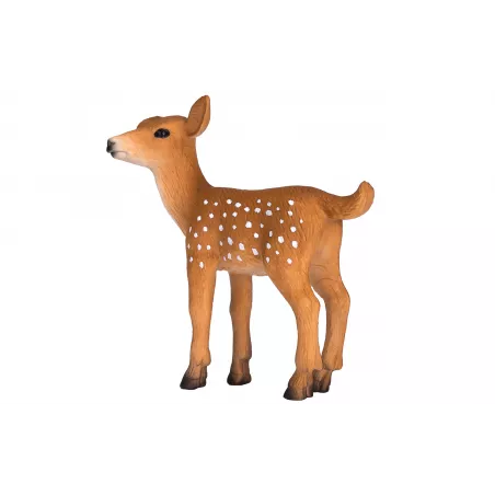 Figura de juguete de cervatillo Mojo pintada a mano con detalles realistas de la vida silvestre.