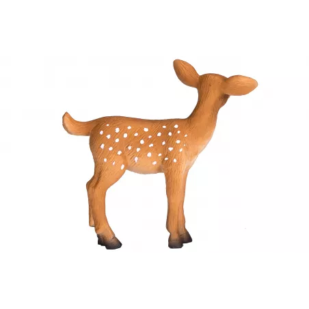 Figura de juguete de cervatillo Mojo pintada a mano con detalles realistas de la vida silvestre.