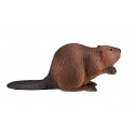 Figura de castor de juguete realista y artesanal para colección y educación.