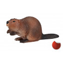 Figura de castor de juguete realista y artesanal para colección y educación.