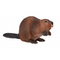Figura de castor de juguete realista y artesanal para colección y educación.