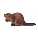 Figura de castor de juguete realista y artesanal para colección y educación.
