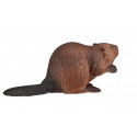 Figura de castor de juguete realista y artesanal para colección y educación.