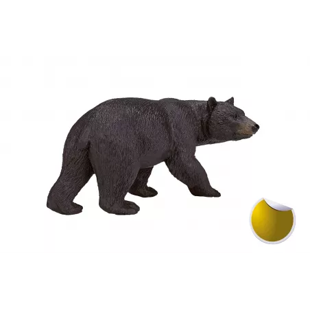 Figura realista de oso negro americano para coleccionistas y juego educativo.
