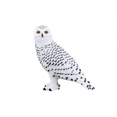 Figura detallada y realista de búho de las nieves para coleccionistas y juego educativo infantil.