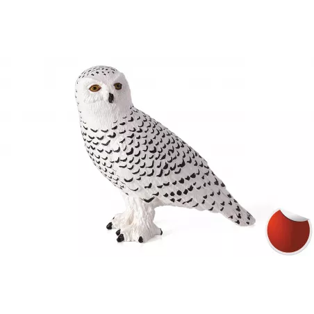 Figura detallada y realista de búho de las nieves para coleccionistas y juego educativo infantil.