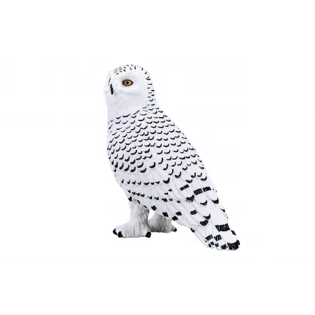 Figura detallada y realista de búho de las nieves para coleccionistas y juego educativo infantil.