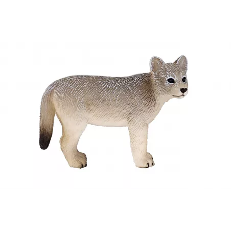 Figura de juguete de cachorro de lobo de Mojo pintada a mano para coleccionistas y niños.