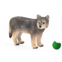 Figura de juguete de cachorro de lobo de Mojo pintada a mano para coleccionistas y niños.
