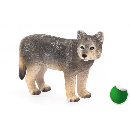 Figura de juguete de cachorro de lobo de Mojo pintada a mano para coleccionistas y niños.