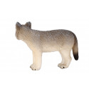 Figura de juguete de cachorro de lobo de Mojo pintada a mano para coleccionistas y niños.