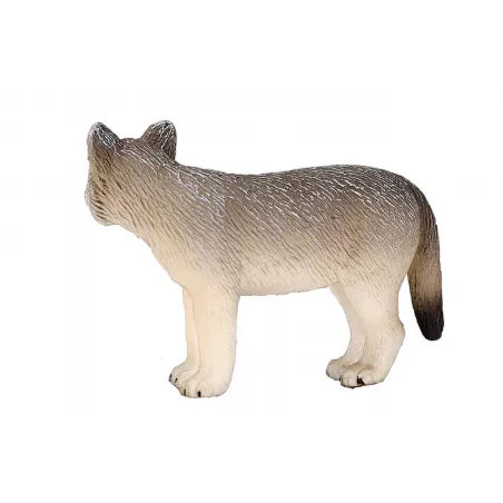 Figura de juguete de cachorro de lobo de Mojo pintada a mano para coleccionistas y niños.