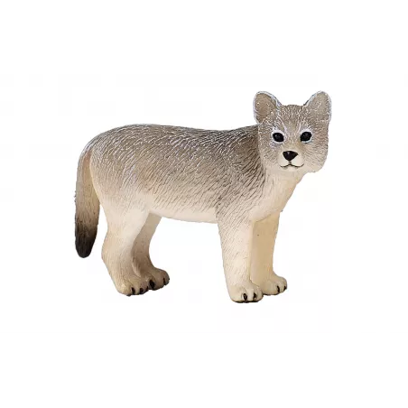 Figura de juguete de cachorro de lobo de Mojo pintada a mano para coleccionistas y niños.
