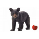 Figura de cachorro de oso negro Mojo pintada a mano, juguete educativo y de colección realista.