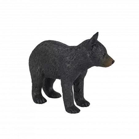 Figura de cachorro de oso negro Mojo pintada a mano, juguete educativo y de colección realista.