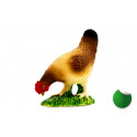 Figura decorativa de gallina comiendo con diseño detallado y estilo rústico para el hogar.