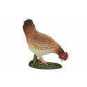 Figura decorativa de gallina comiendo con diseño detallado y estilo rústico para el hogar.