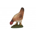 Figura decorativa de gallina comiendo con diseño detallado y estilo rústico para el hogar.