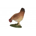 Figura decorativa de gallina comiendo con diseño detallado y estilo rústico para el hogar.