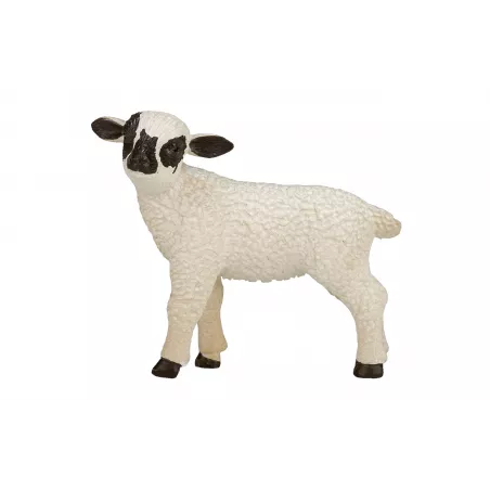 Figura decorativa de cordero oveja de cabeza negra con acabado rústico y realista para estanterías