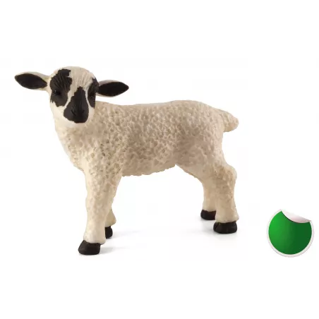 Figura decorativa de cordero oveja de cabeza negra con acabado rústico y realista para estanterías