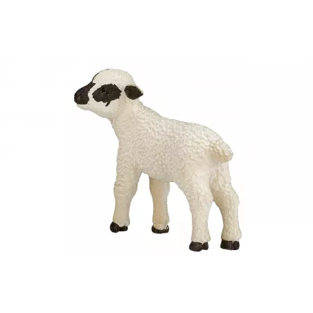 Figura decorativa de cordero oveja de cabeza negra con acabado rústico y realista para estanterías
