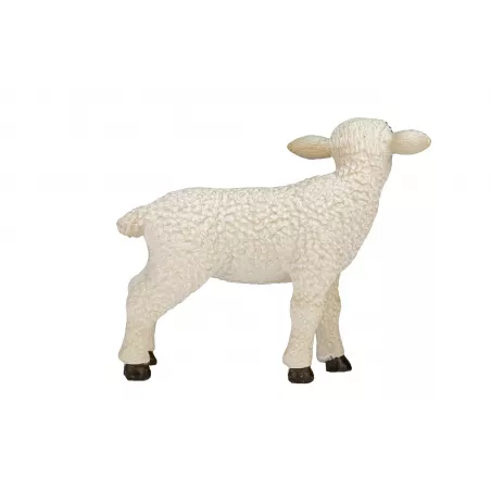 Figura decorativa de cordero oveja de cabeza negra con acabado rústico y realista para estanterías