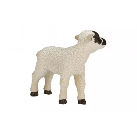 Figura decorativa de cordero oveja de cabeza negra con acabado rústico y realista para estanterías