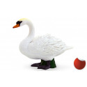 Figura decorativa detallada de cisne mudo en postura serena para decoración de hogar.