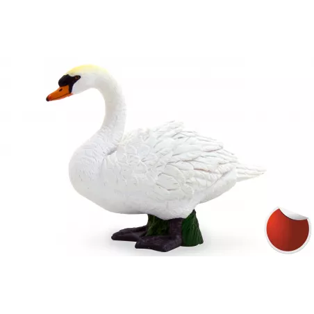 Figura decorativa detallada de cisne mudo en postura serena para decoración de hogar.