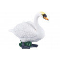 Figura decorativa detallada de cisne mudo en postura serena para decoración de hogar.