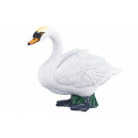 Figura decorativa detallada de cisne mudo en postura serena para decoración de hogar.