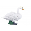 Figura decorativa detallada de cisne mudo en postura serena para decoración de hogar.