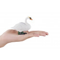 Figura decorativa detallada de cisne mudo en postura serena para decoración de hogar.