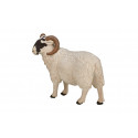 Figura decorativa de carnero de cabeza negra artesanal con acabado rústico y detallado.