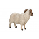 Figura decorativa de carnero de cabeza negra artesanal con acabado rústico y detallado.