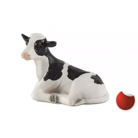 Figura realista de becerro Holstein detallada para coleccionismo y dioramas.