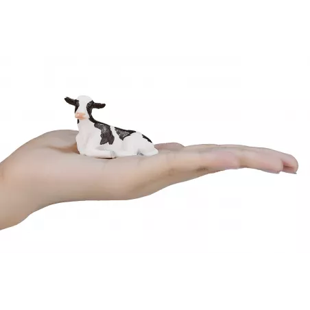 Figura realista de becerro Holstein detallada para coleccionismo y dioramas.