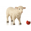 Figura de oveja realista y detallada de 8x5x3 cm para juego infantil o decoración de granja.