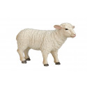 Figura de oveja realista y detallada de 8x5x3 cm para juego infantil o decoración de granja.