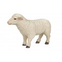 Figura de oveja realista y detallada de 8x5x3 cm para juego infantil o decoración de granja.