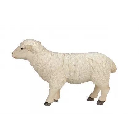 Figura de oveja realista y detallada de 8x5x3 cm para juego infantil o decoración de granja.