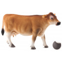 Figura detallada de vaca Jersey de 14x7x4 cm para decoración del hogar y coleccionistas.
