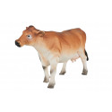 Figura detallada de vaca Jersey de 14x7x4 cm para decoración del hogar y coleccionistas.