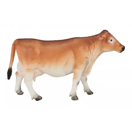 Figura detallada de vaca Jersey de 14x7x4 cm para decoración del hogar y coleccionistas.