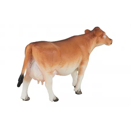 Figura detallada de vaca Jersey de 14x7x4 cm para decoración del hogar y coleccionistas.