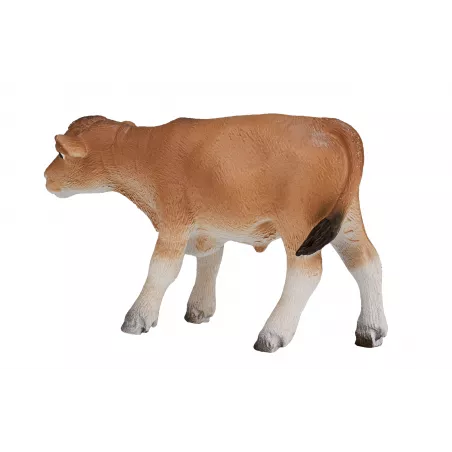 Figura detallada de ternero Jersey para coleccionismo y maquetas de granja.